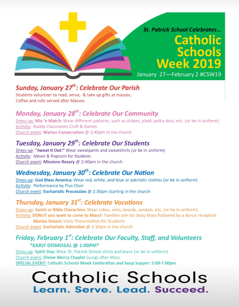 Catholic Schools Week St Patrick's Catholic School